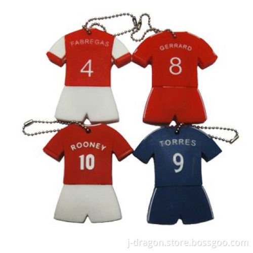 PVC Soccer Jersey USB Flash Drive, 1 to 32GB Storage, Promotional Gifts, Customized Orders Welcomed